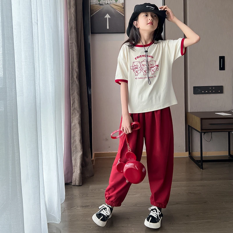 【三只小熊】西西家2024夏新款儿童节时尚休闲短袖T恤洋气JX9066