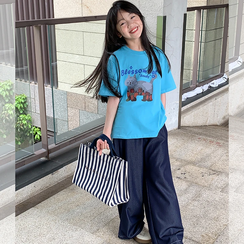 西西家女童夏季新款卡通短袖T恤时尚百搭休闲上衣JXT101