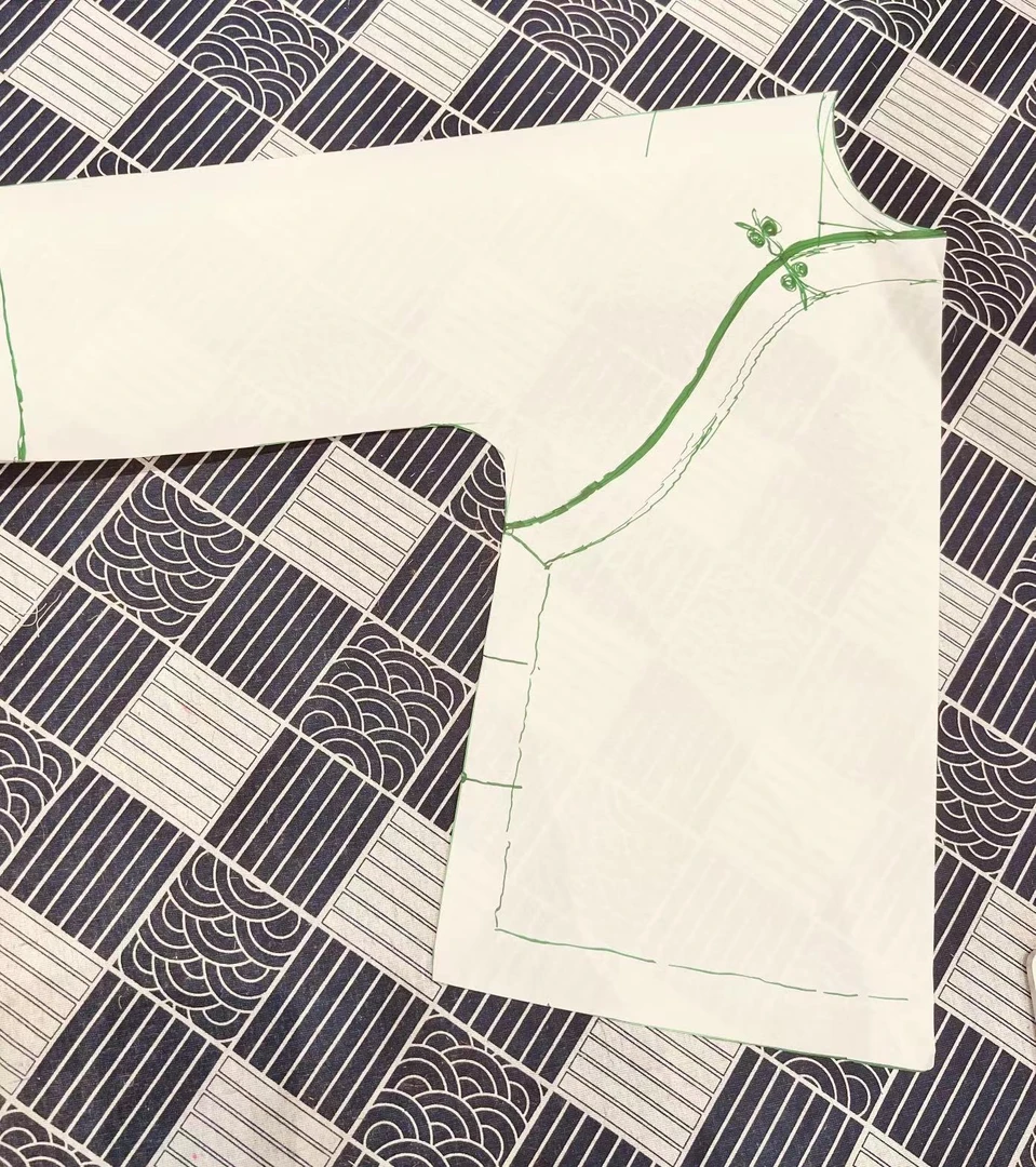 裁剪制版中式图纸黑白