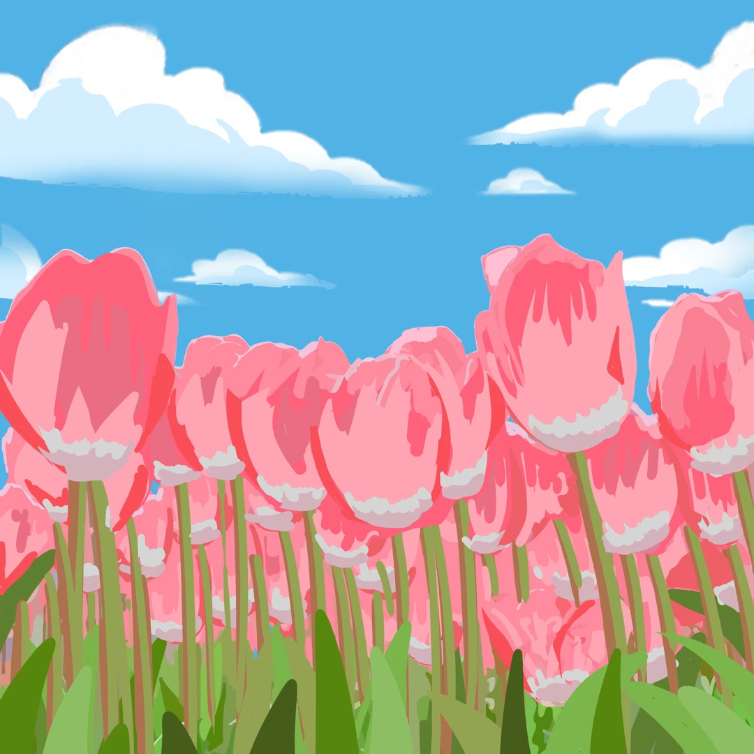 diy数字油画爆款郁金香手工植物花卉填色涂色新手零基础简单艺术