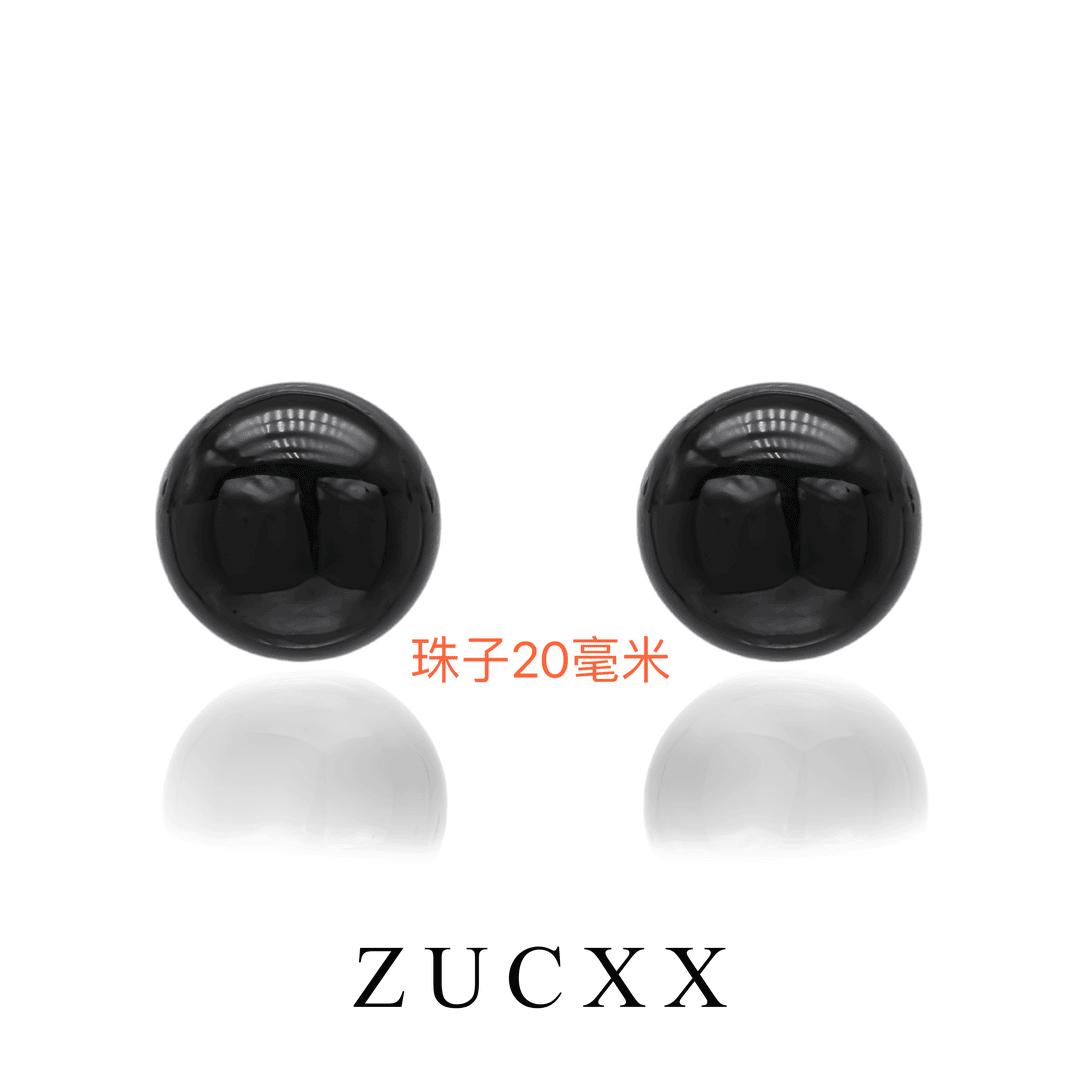 zucxx 铜合金仿珍珠耳饰馨儿H489黑色(20mm)简约百搭气质经典耳环