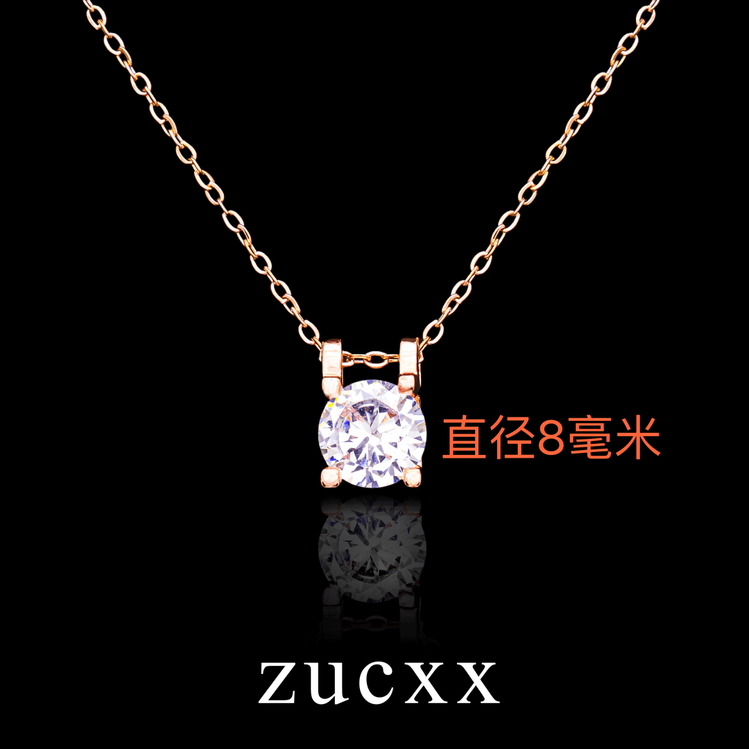 zucxx 钛钢项链馨儿N266玫瑰色时尚复古小众气质项链
