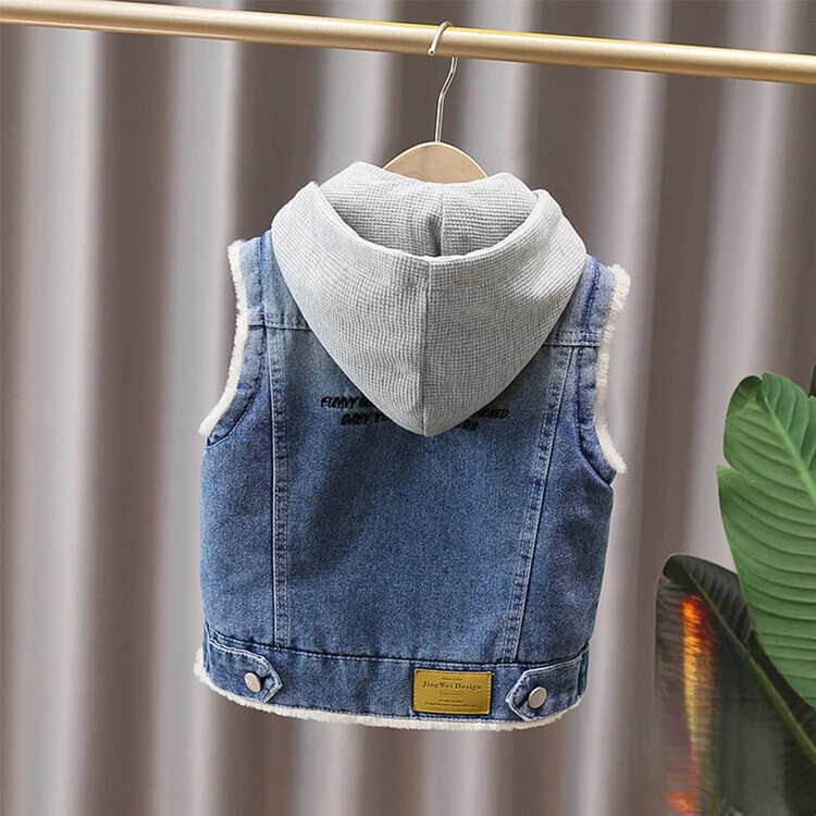 男宝马甲女童棉马甲男大童马甲童装马甲儿童男童冬款加绒牛仔马甲