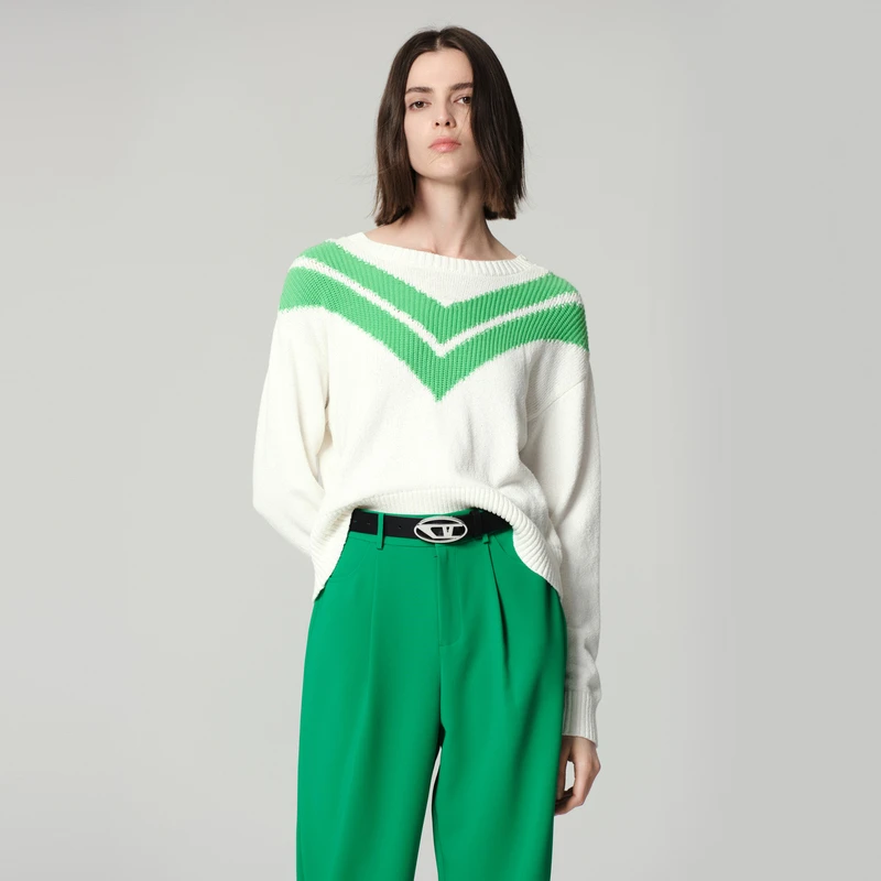 卡拉佛条纹针织衫春装新款时尚洋气设计感针织上衣233Q126