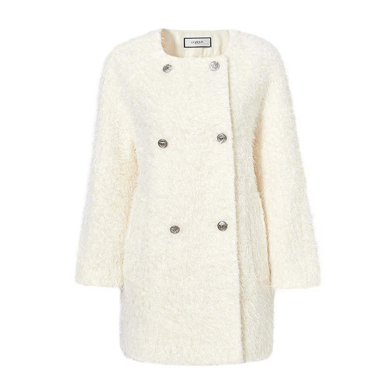 卡拉佛小香风绵羊毛外套柔软毛呢外套844A070下架