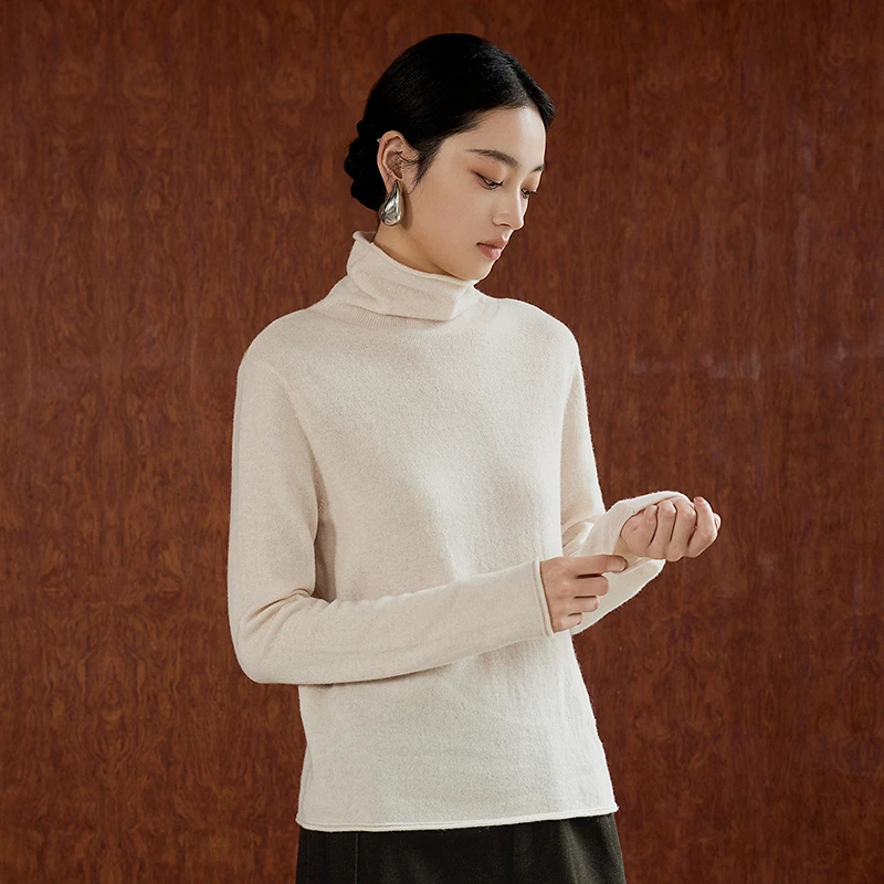 芭蒂娜山羊绒高领针织衫上衣冬季绵羊毛百搭保暖打底衫644Q229