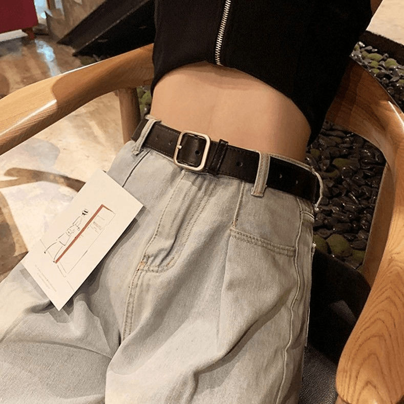 复古细黑色女士皮带男百搭装饰宽牛仔裤腰带夏季裤带ins风时尚潮