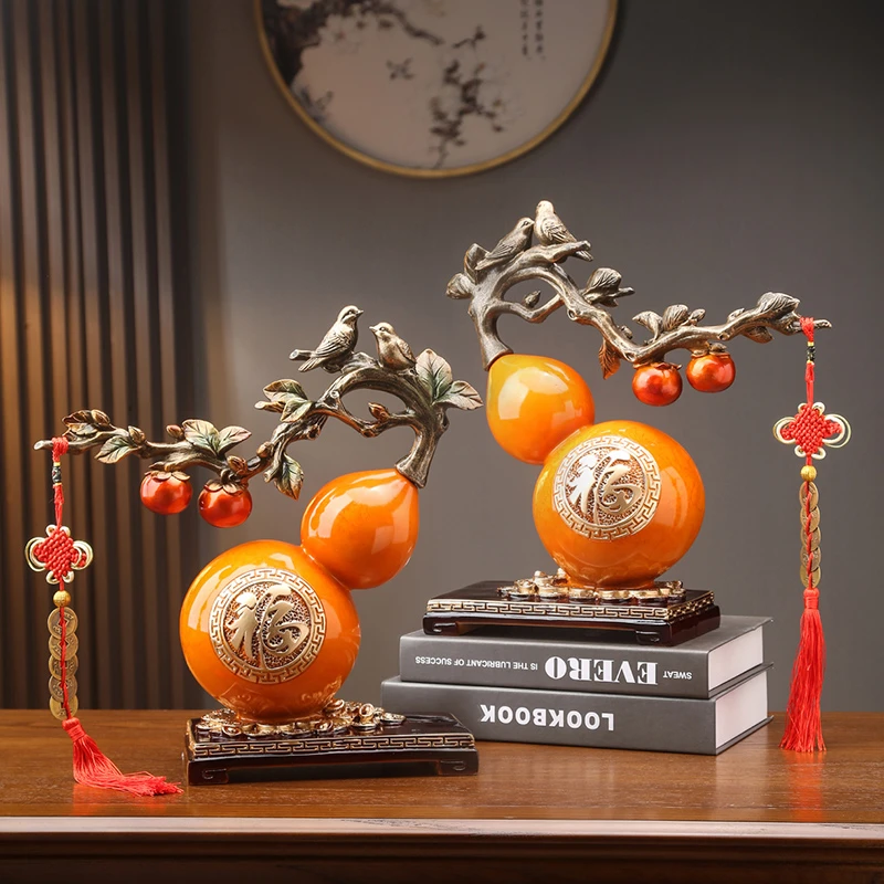 新中式大号葫芦摆件事事如意客厅玄关酒柜办公室乔迁送礼工艺品