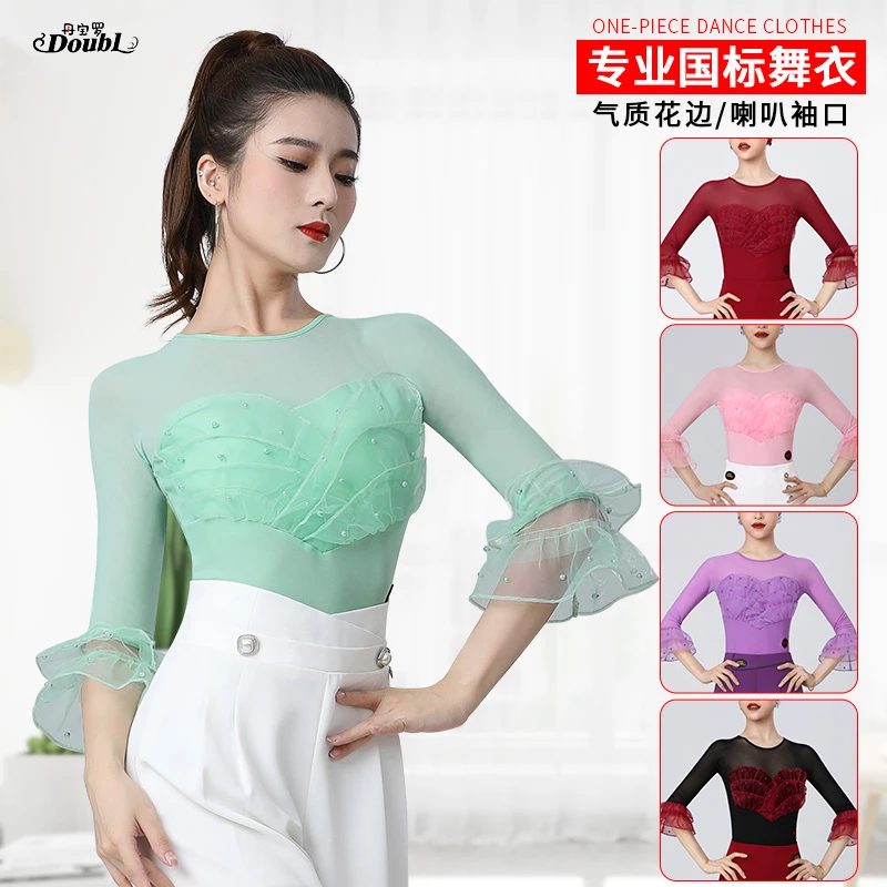 漂亮洋气新款舞衣女连体衣2024新款交谊舞上衣品牌华尔兹舞服跳舞