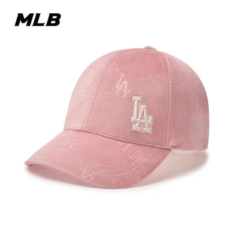 MLB情侣暗纹老花小logo时尚百搭硬顶棒球帽25年新款