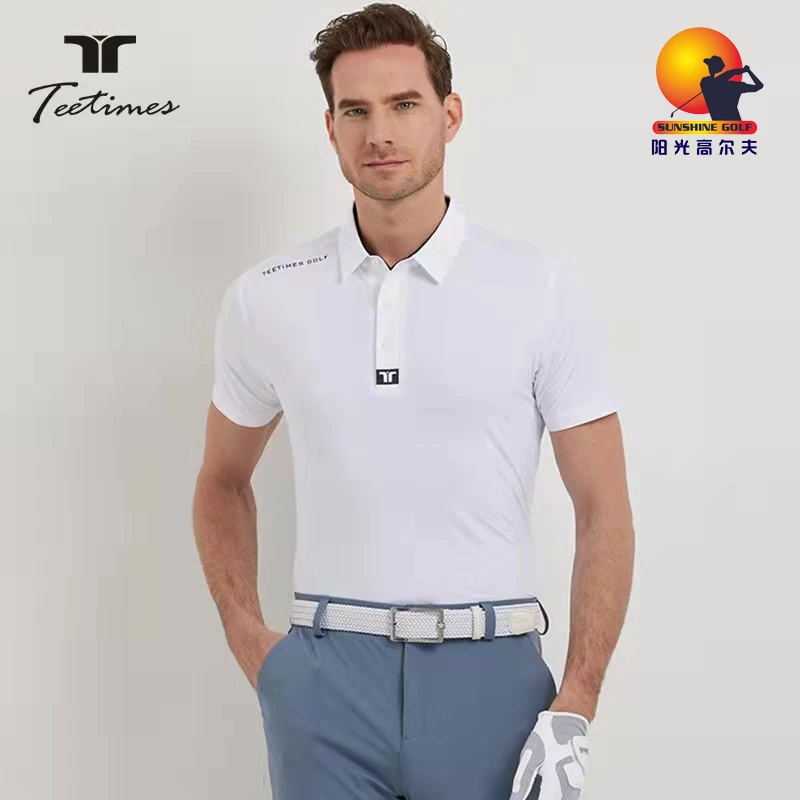 Teetimes高尔夫速干运动上衣男士短袖T恤多色polo衫翻领透气
