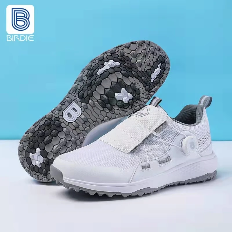 Birdie新款宽脚高尔夫球男鞋透气防水防滑软轻弹鞋底舒适运动鞋