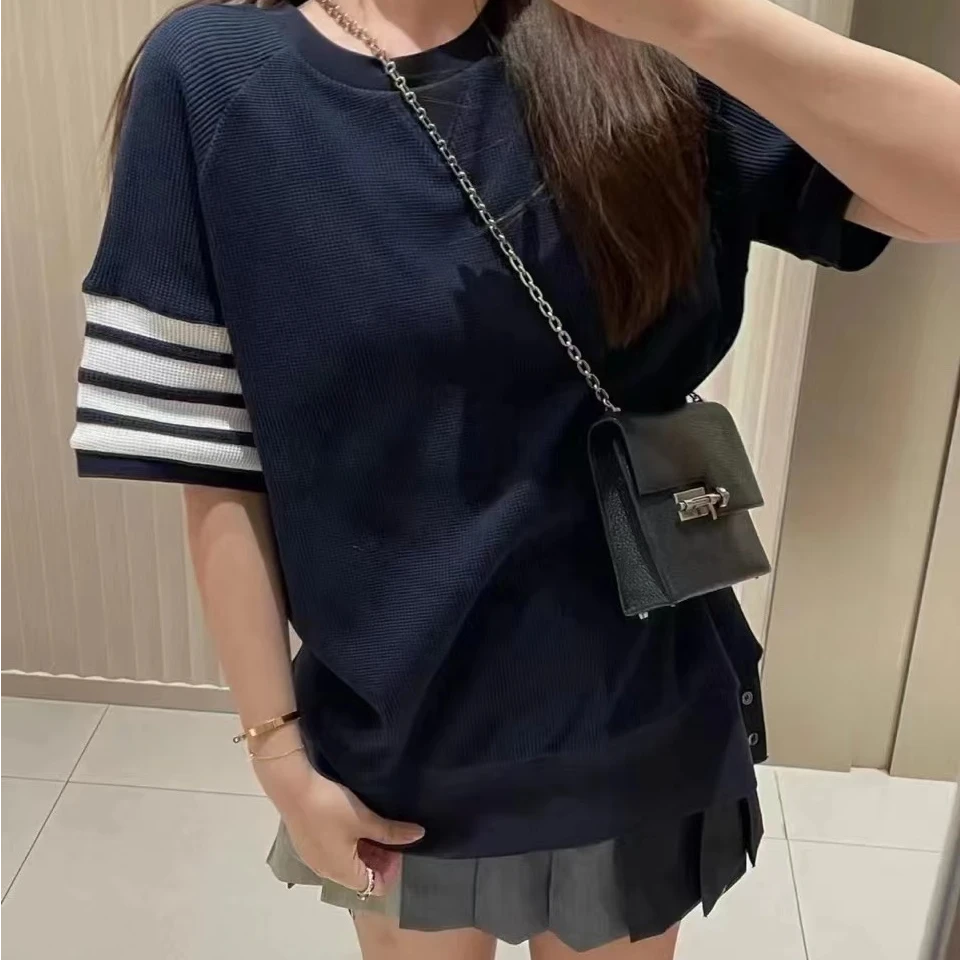 95新 THOMBROWNE 经典华夫格四杠短袖/1码/编号481