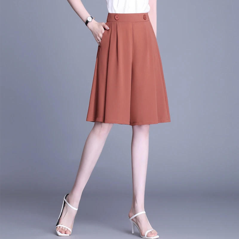 雪纺阔腿裤女裤子高腰冰丝休闲裙裤宽松小个子裤裙显瘦薄款大码裤