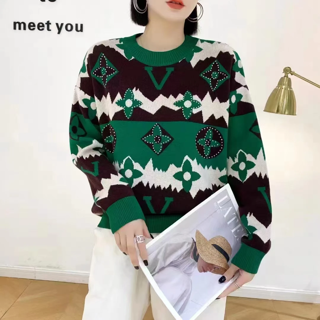 2024秋冬新款针织烫钻毛衣