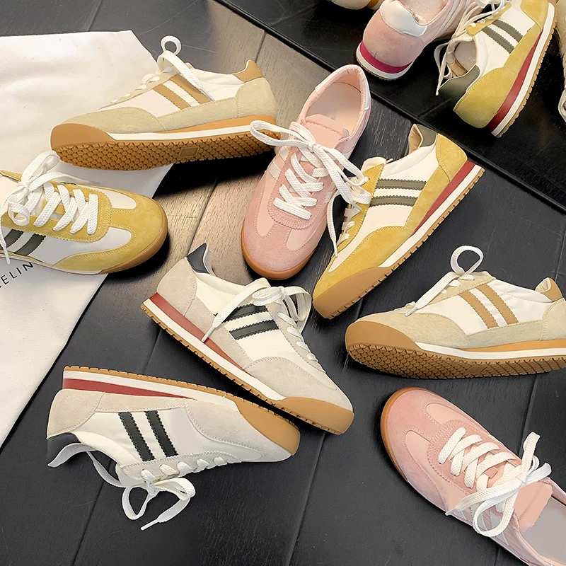 内增高5.5cm小个子透气小众复古德训女鞋2024新款休闲百搭阿甘鞋