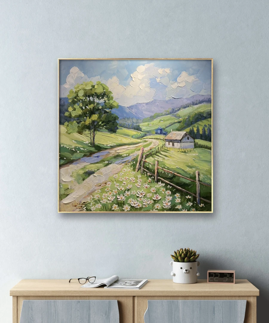 【乡村风景】纯手绘油画餐厅卧室玄关柜现代简约艺术挂画系列