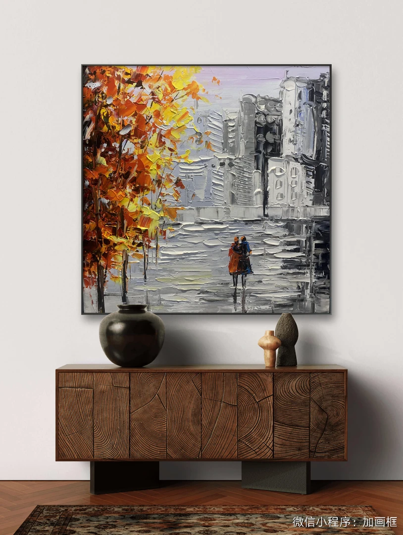【厚油系列2】纯手绘油画餐厅卧室玄关柜现代简约艺术挂画系列