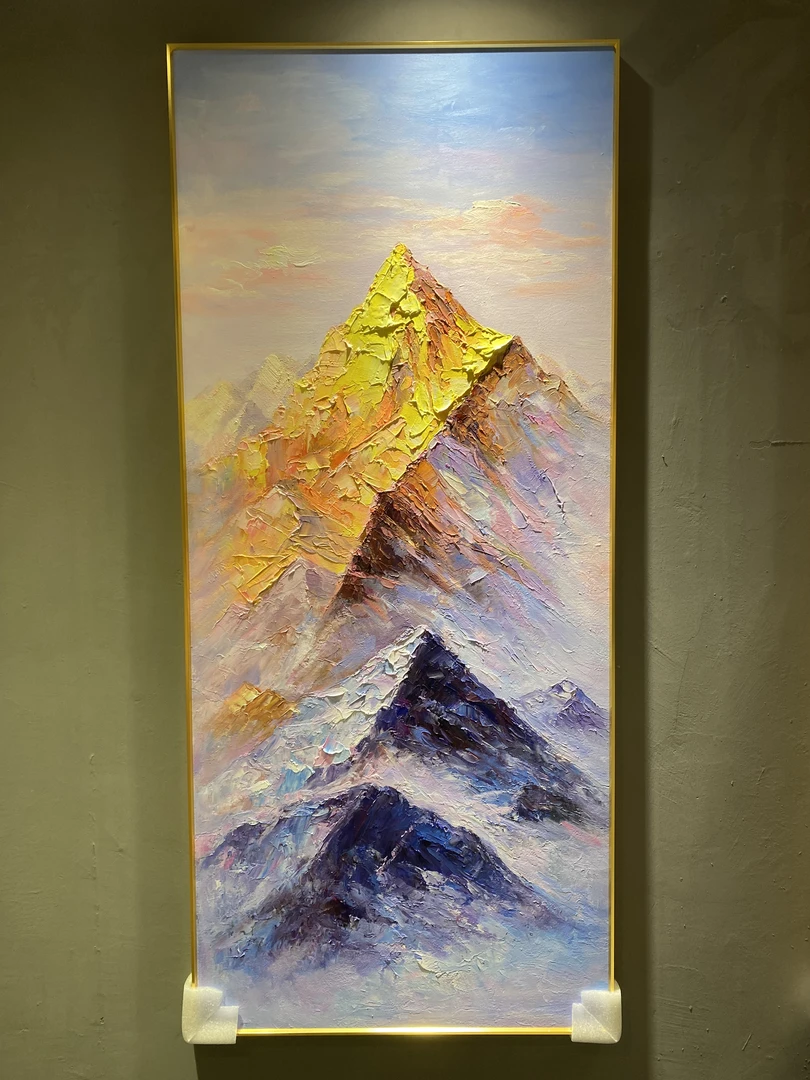 【日照金山】纯手绘油画餐厅 客厅沙发轻奢大气艺术挂画系列色彩