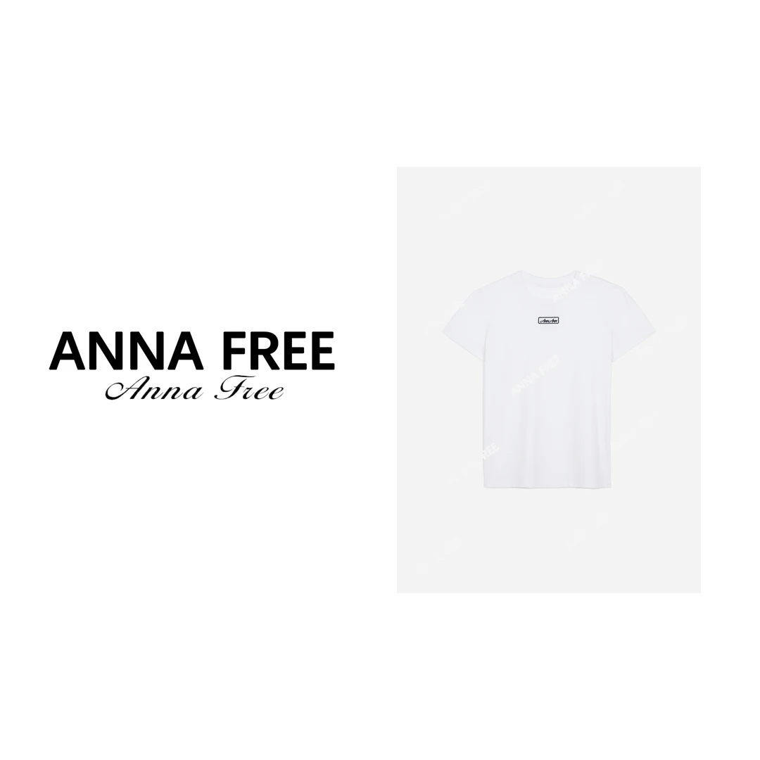 ANNA FREE【随心所欲】夏季新款字母印花圆领纯色短袖T恤上衣24141