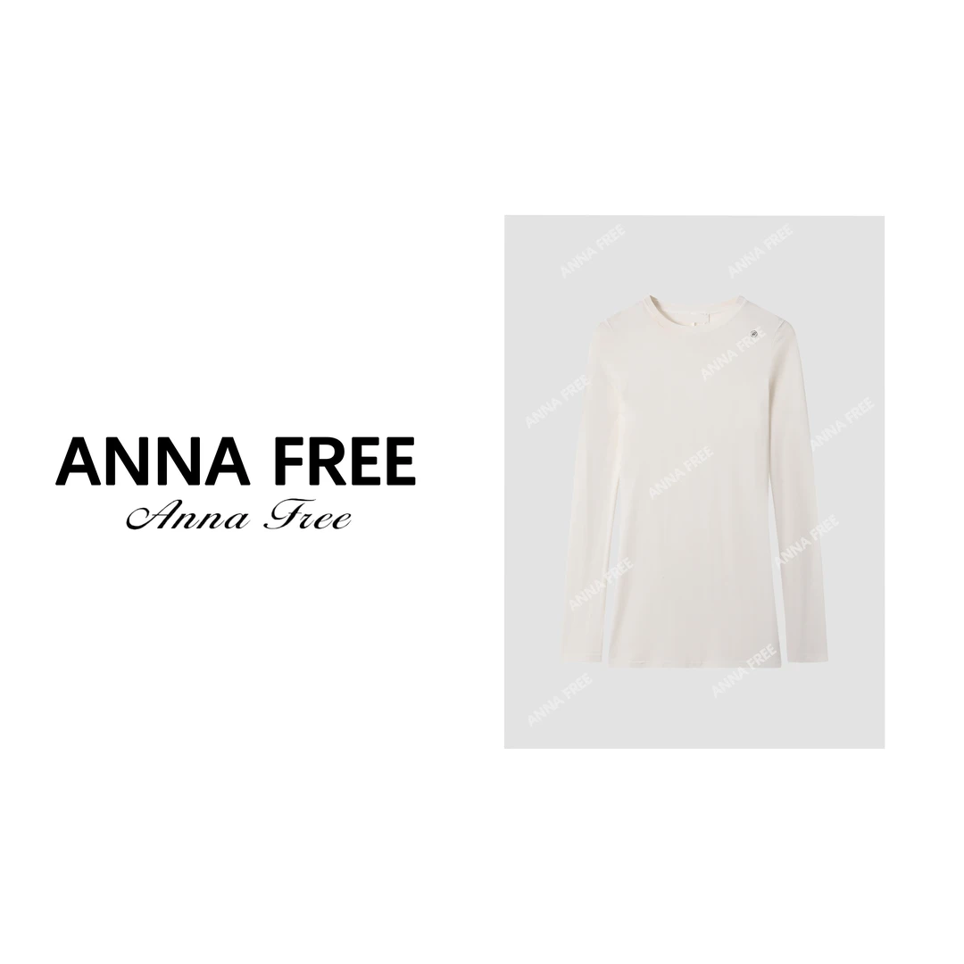 ANNA FREE轻薄舒适打底衫夏季女士圆领百搭休闲T恤23162
