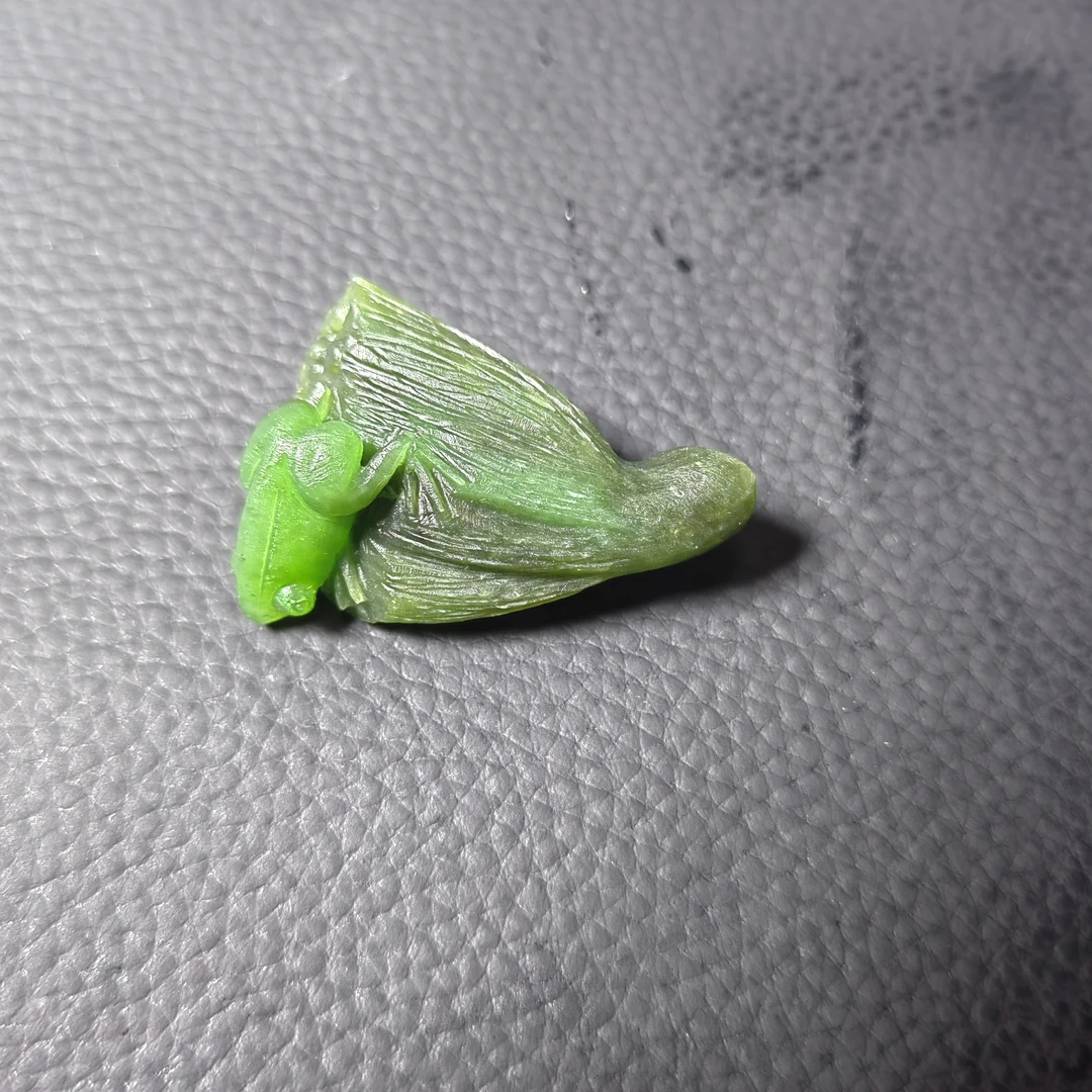 天然和田玉俄碧手工雕刻蓬小呱呱