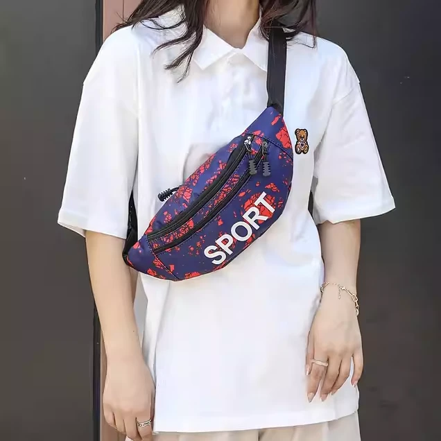 时尚发财树腰包百搭女士胸包户外迷彩ins潮流胸包街头轻便休闲包