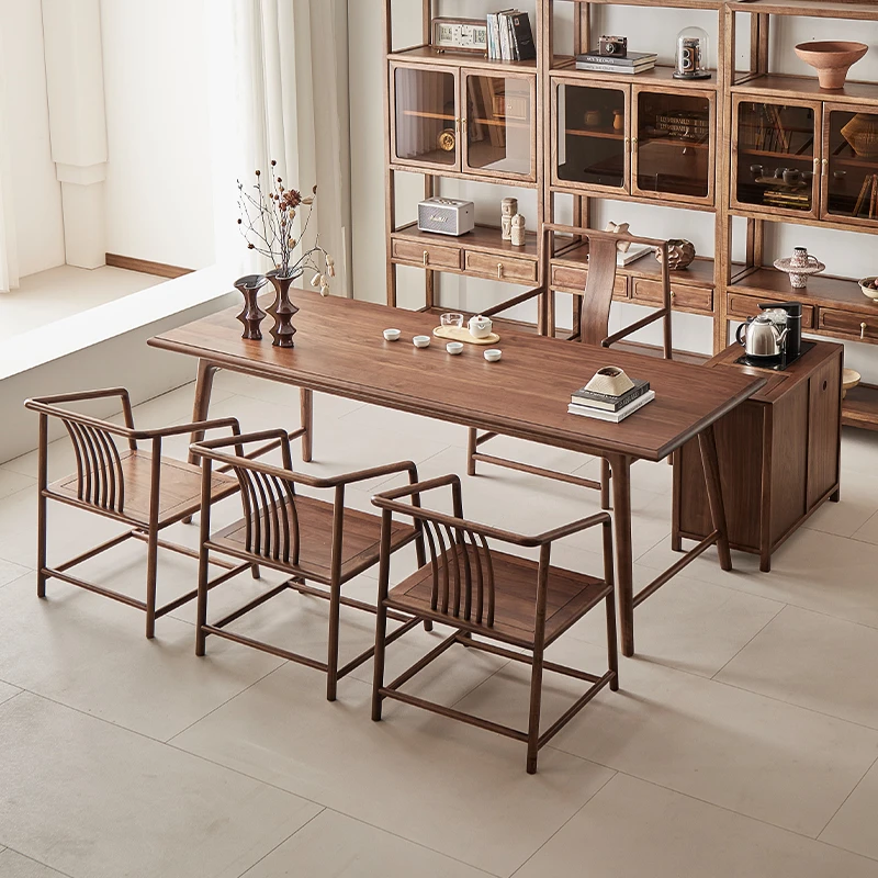 臻致美G北美黑胡桃茶桌书桌大板桌