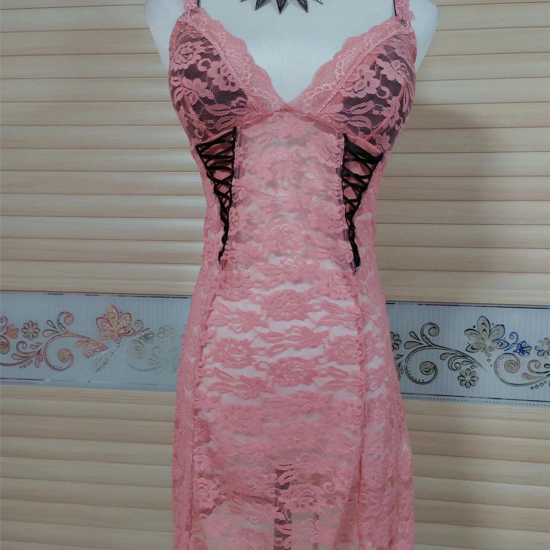 睡衣蕾丝性感纯欲薄款日系诱惑露背女士法式火辣显瘦气质时尚