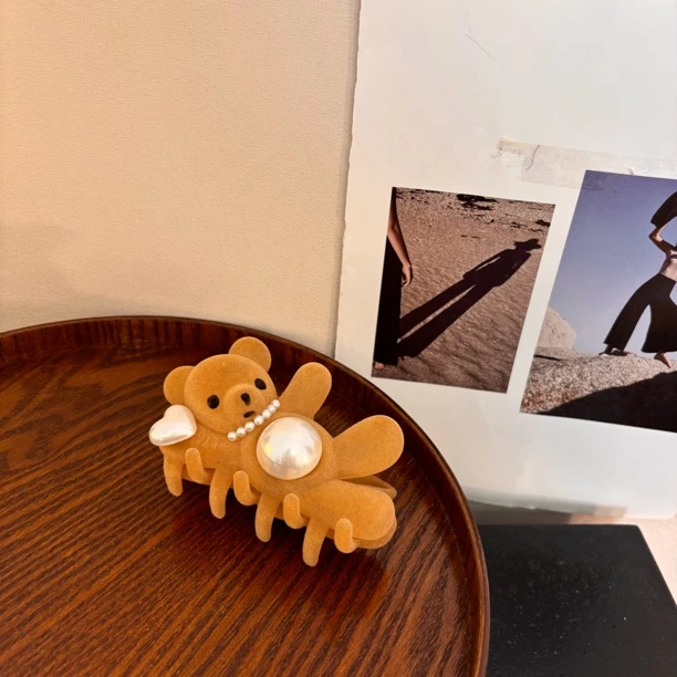 棕色小熊发夹FJ888