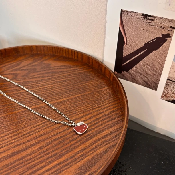 铜合金珐琅项链 安克拉红kt猫项链XL2021