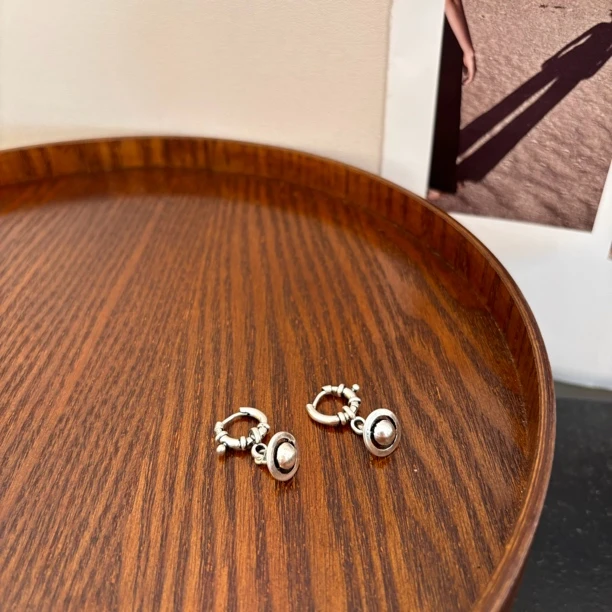 铜合金耳饰 白色星球吊坠耳环EH1886-253