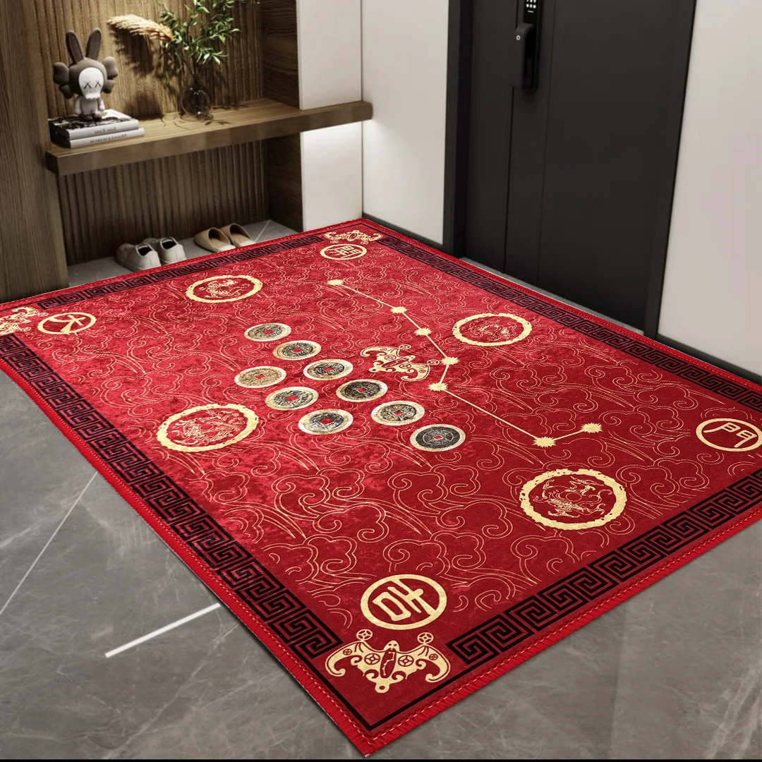 地垫金色红色蓝色灰色入户门门垫防滑脚垫玄关客厅地毯七星进门