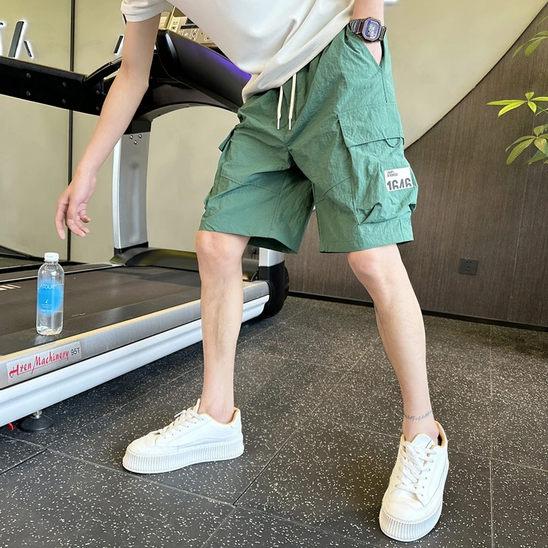 夏季速干短裤男工装五分裤休闲宽松外穿大裤衩中裤子冰丝薄款男裤