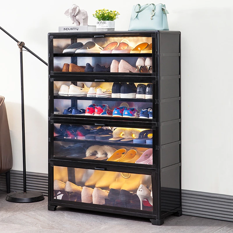 鞋柜家用门口收纳神器省空间简易经济型铝合金防晒防水入户鞋架柜