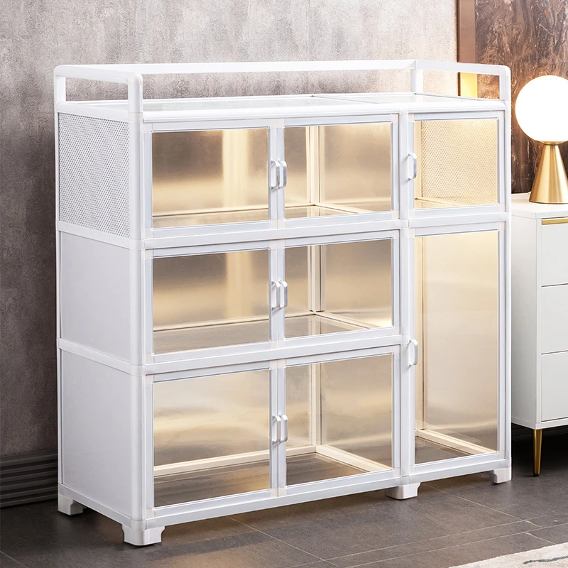 铝合金餐边柜现代简约客厅茶水柜碗柜家用厨房储物橱柜收纳柜靠墙