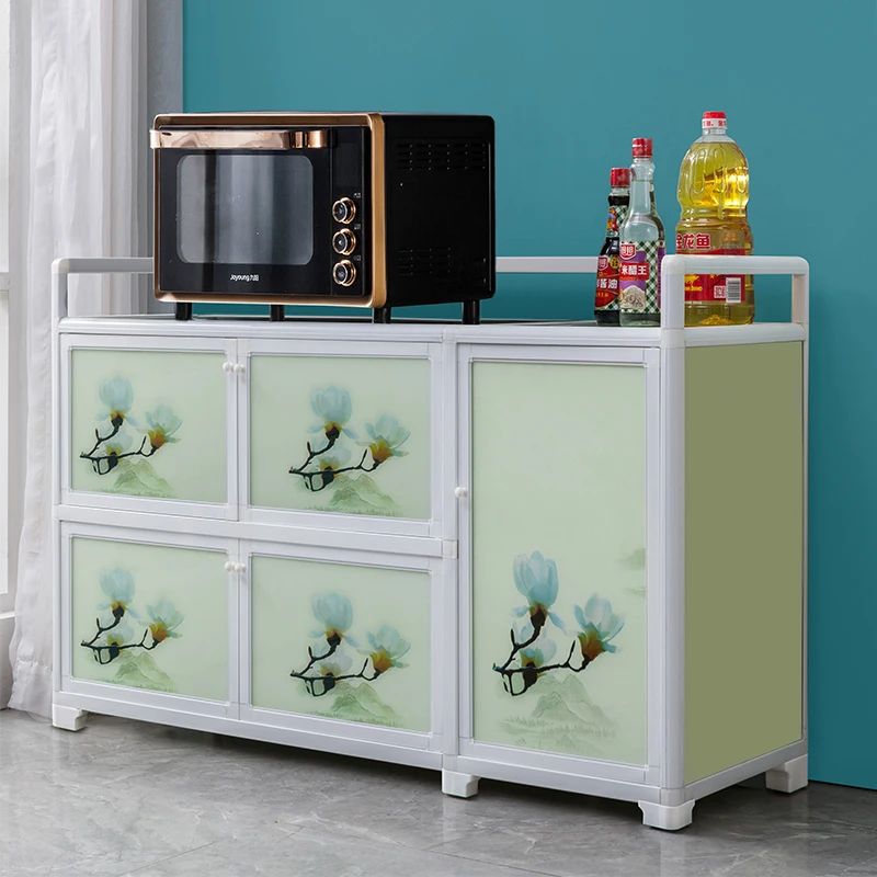 餐边柜碗柜家用厨房橱柜铝合金收纳柜子储物柜多功能经济型置物柜