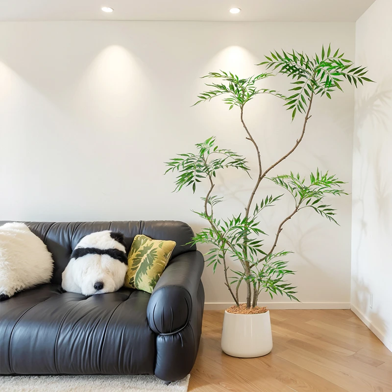 【专柜正品】高仿真植物十大功劳落地盆栽酒店大型精致家居客厅假树