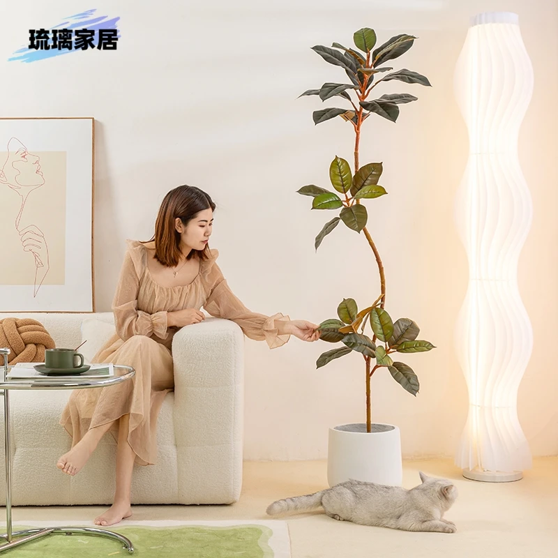 仿真绿植打印室内客厅落地装饰摆件高端大型优质假植物落地盆栽