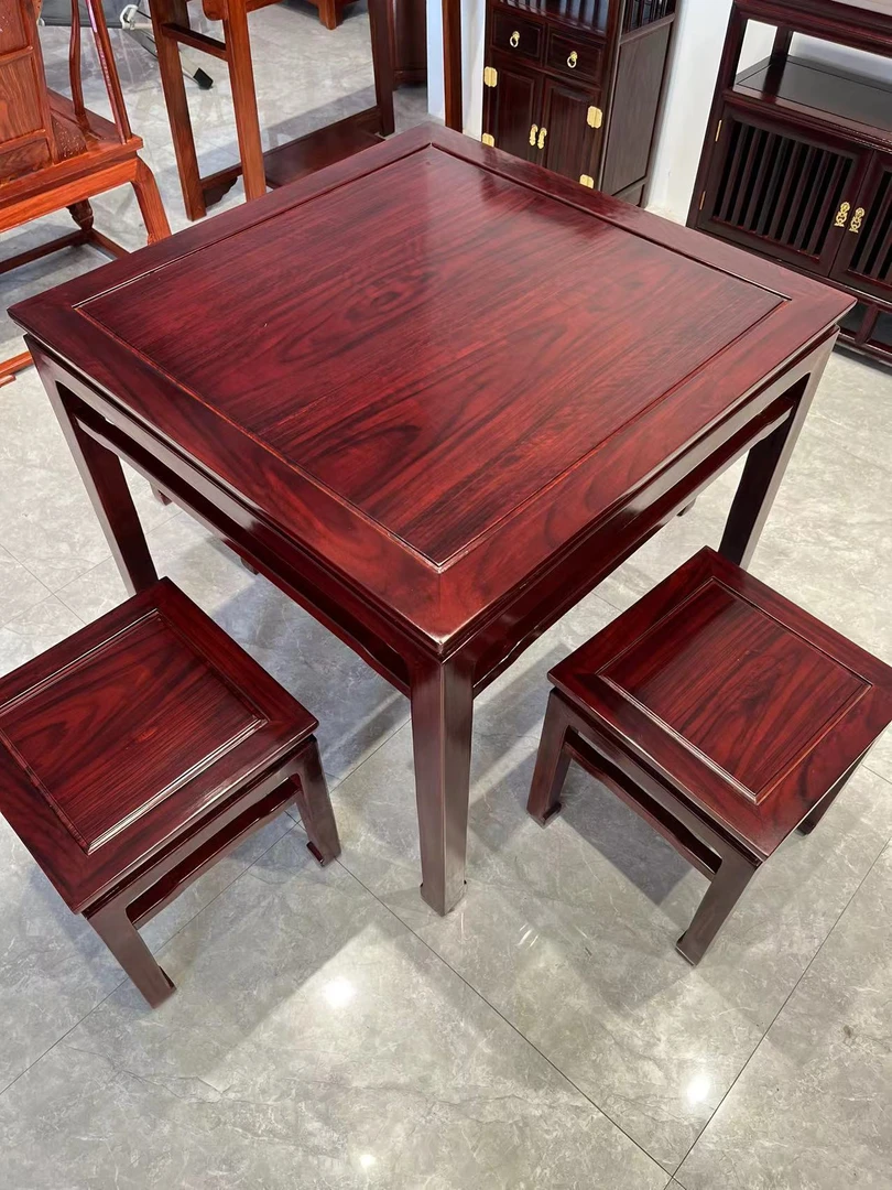云宿红木 酸枝木方桌五件套88×88休闲桌五件套