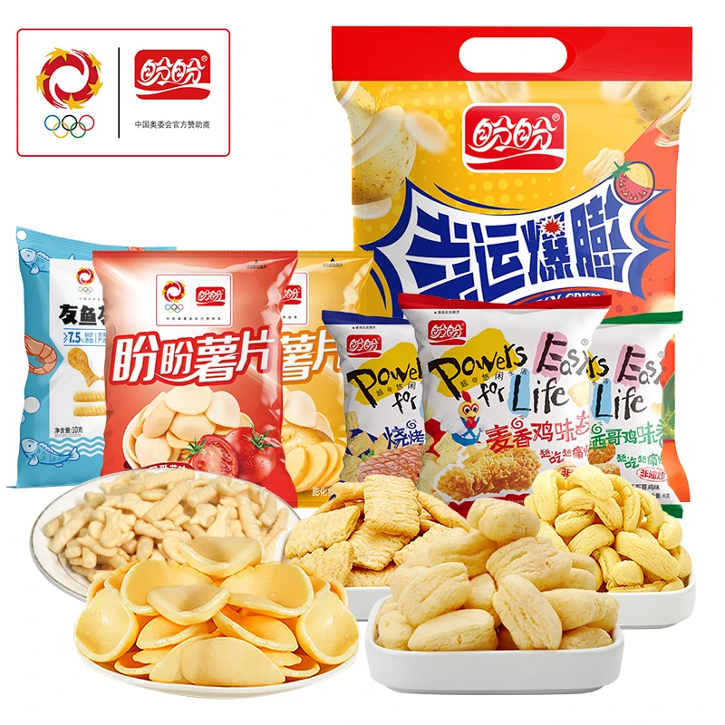 盼盼幸运爆膨零食整袋40包鸡味块友鱼友虾薯片