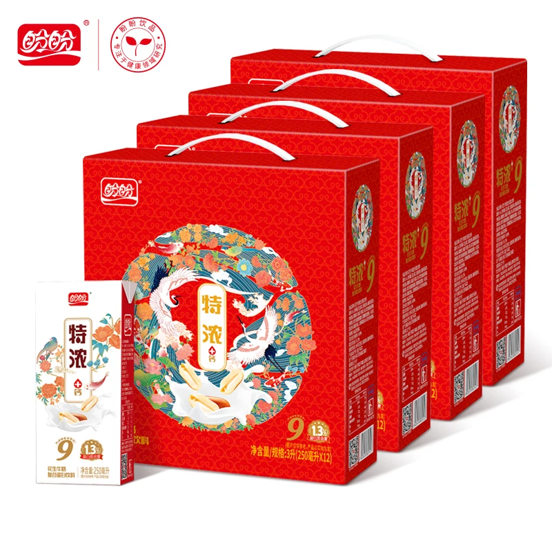 盼盼 【24K年味】特浓+钙花生牛奶250ml*12*4礼盒-植物蛋白饮料