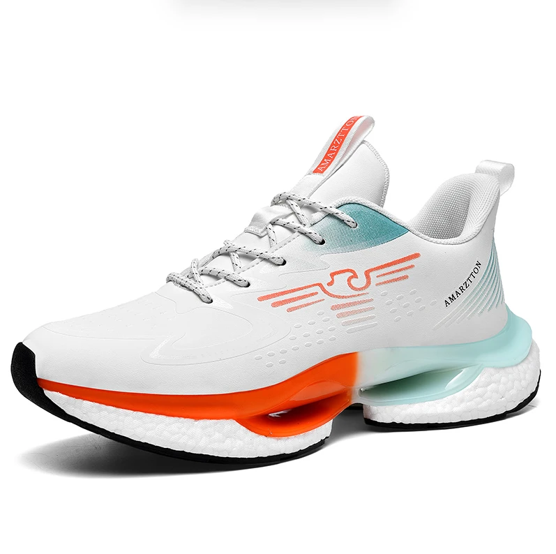 【轻奢男女同款】皮面开挂跑鞋防水运动鞋休闲潮鞋跑步减震百搭软底