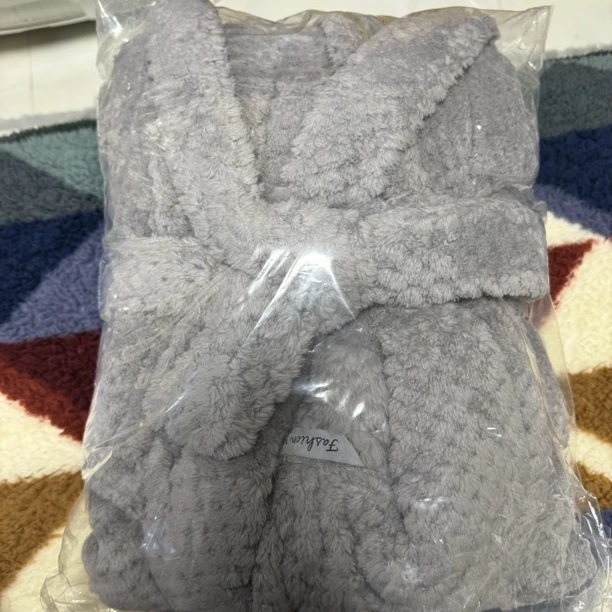 【天意家纺】浅灰菠萝格睡衣均码睡袍浴袍家居服180斤可穿毯