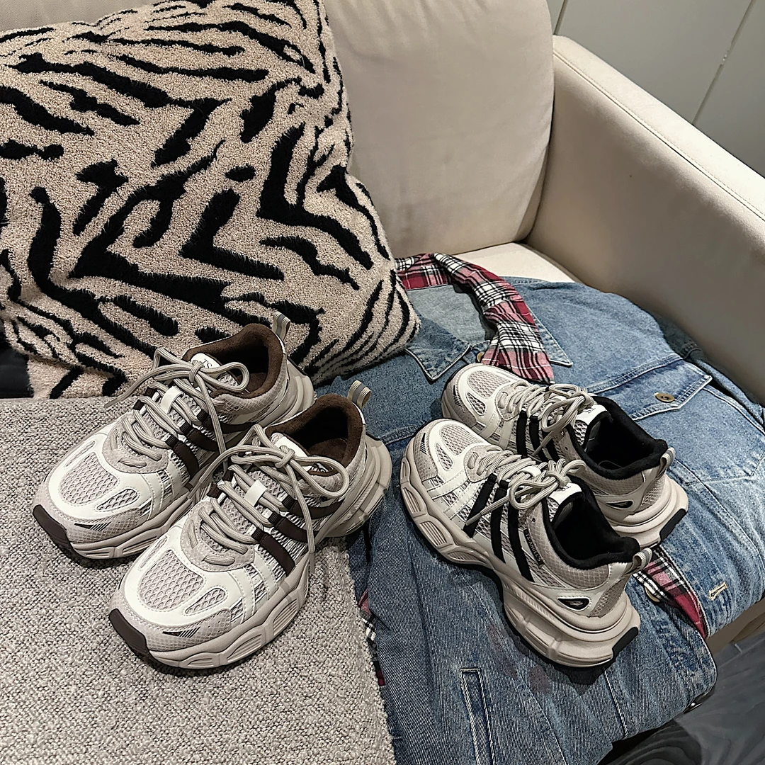 【藤椒专属】TS休闲鞋时尚百搭圆头系带厚底老爹鞋MTX47478A-C