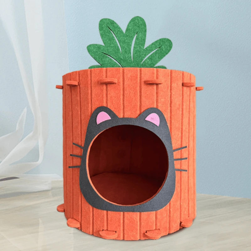 胡萝卜猫窝猫爪窝猫隧道四季通用宠物窝立体多功能半封闭式安全感