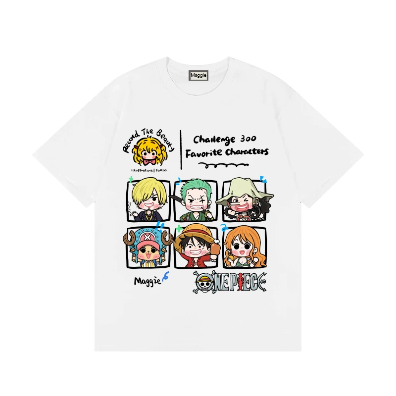 【Q版海贼】纯棉t恤女2024年新款夏季男女同款宽松显瘦休闲短袖