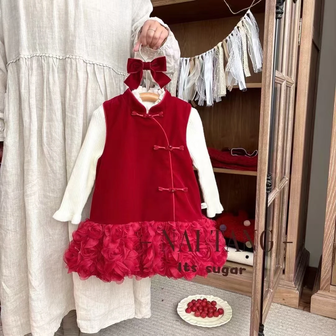 F32195中国风年服裙两件套