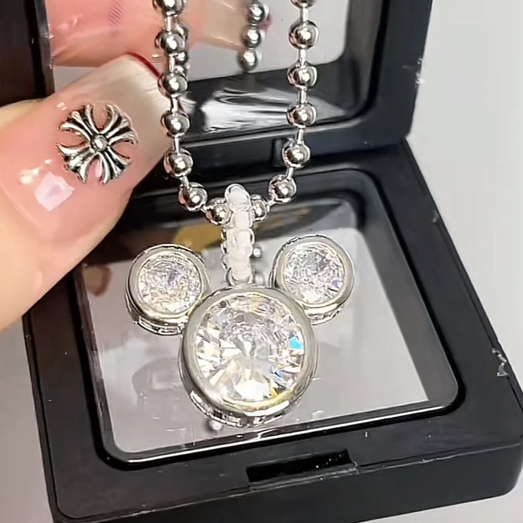 铜合金项链 1108米奇锆石项链时尚百搭款