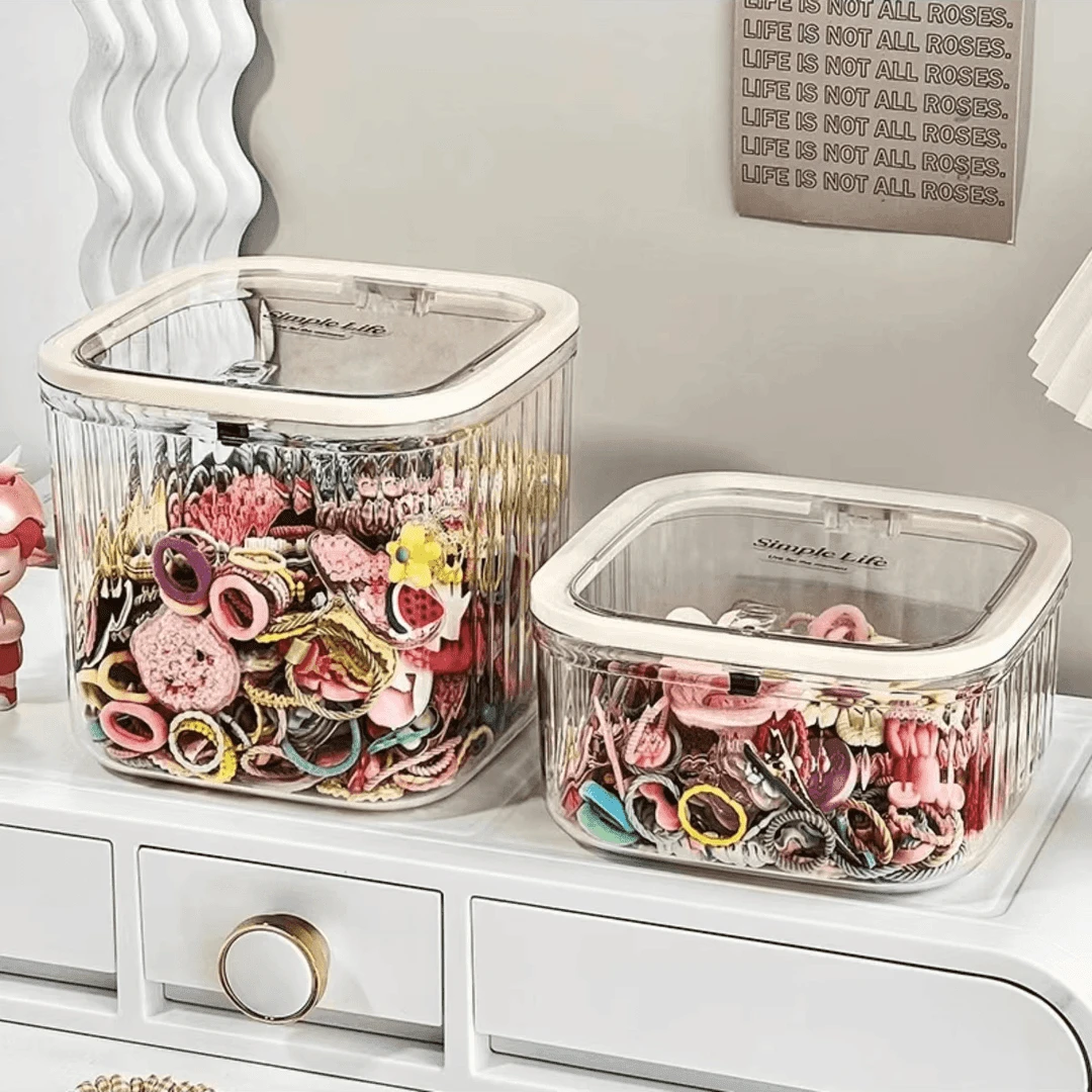 轻奢大容量发饰收纳盒皮筋发卡发夹发圈发箍头绳头饰品首饰盒